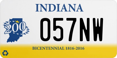 IN license plate 057NW