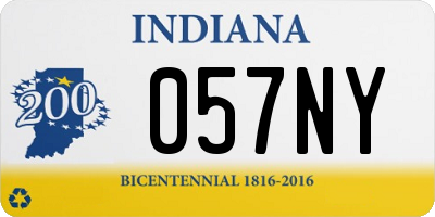 IN license plate 057NY