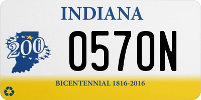 IN license plate 057ON