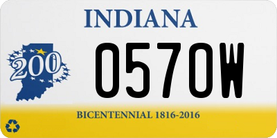 IN license plate 057OW