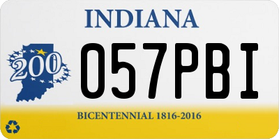 IN license plate 057PBI