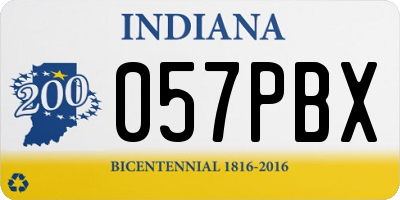 IN license plate 057PBX
