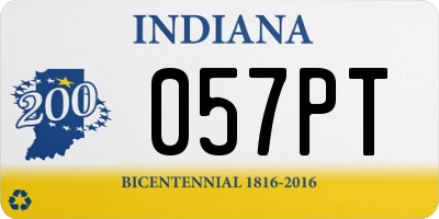 IN license plate 057PT