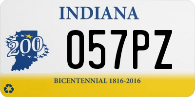 IN license plate 057PZ
