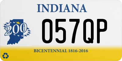 IN license plate 057QP