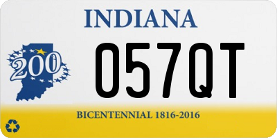 IN license plate 057QT