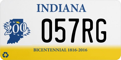 IN license plate 057RG