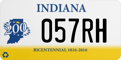 IN license plate 057RH