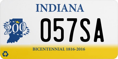 IN license plate 057SA