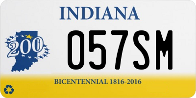 IN license plate 057SM