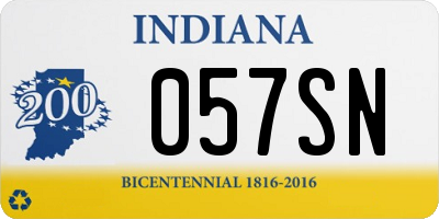 IN license plate 057SN