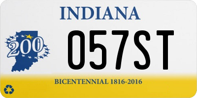 IN license plate 057ST