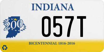 IN license plate 057T