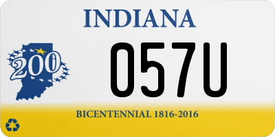 IN license plate 057U