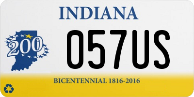 IN license plate 057US