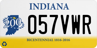 IN license plate 057VWR