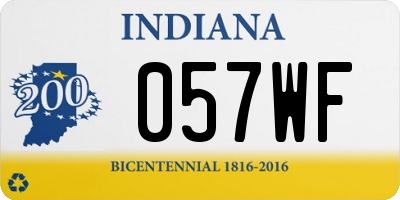 IN license plate 057WF