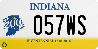 IN license plate 057WS