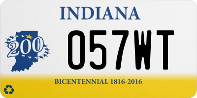 IN license plate 057WT