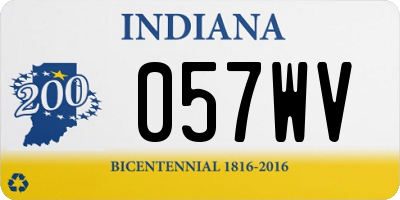 IN license plate 057WV