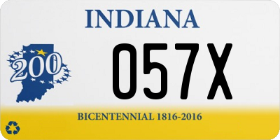 IN license plate 057X