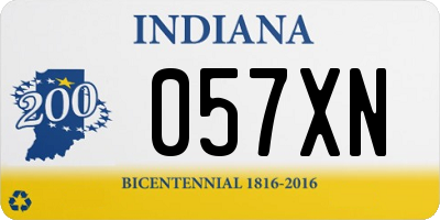 IN license plate 057XN