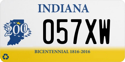 IN license plate 057XW