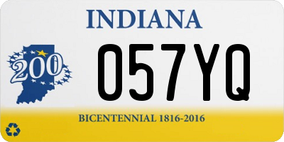 IN license plate 057YQ