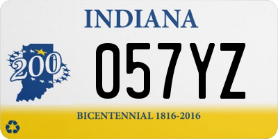 IN license plate 057YZ