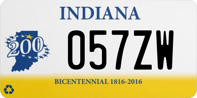 IN license plate 057ZW