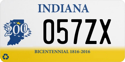 IN license plate 057ZX