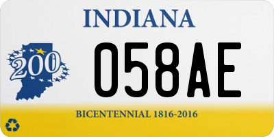 IN license plate 058AE