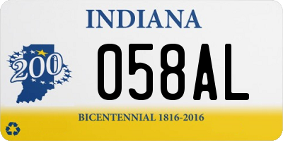 IN license plate 058AL