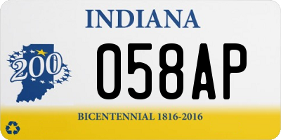 IN license plate 058AP