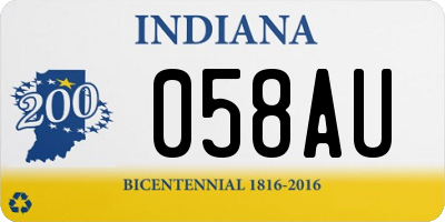 IN license plate 058AU