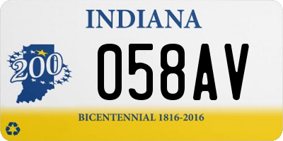 IN license plate 058AV