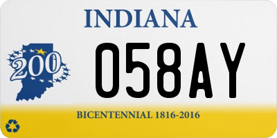 IN license plate 058AY