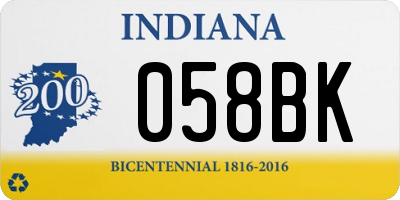 IN license plate 058BK