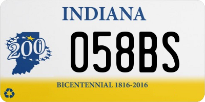 IN license plate 058BS