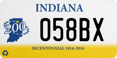 IN license plate 058BX