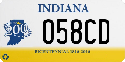 IN license plate 058CD