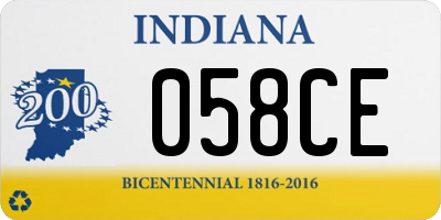 IN license plate 058CE