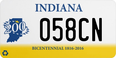 IN license plate 058CN