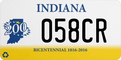 IN license plate 058CR