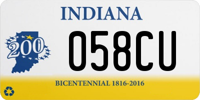 IN license plate 058CU