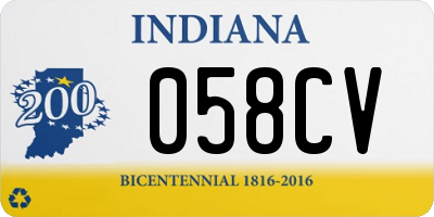 IN license plate 058CV