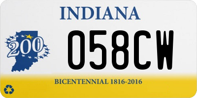 IN license plate 058CW