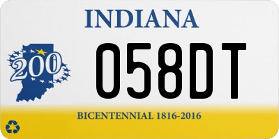 IN license plate 058DT