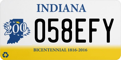 IN license plate 058EFY