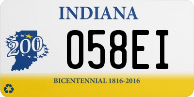 IN license plate 058EI